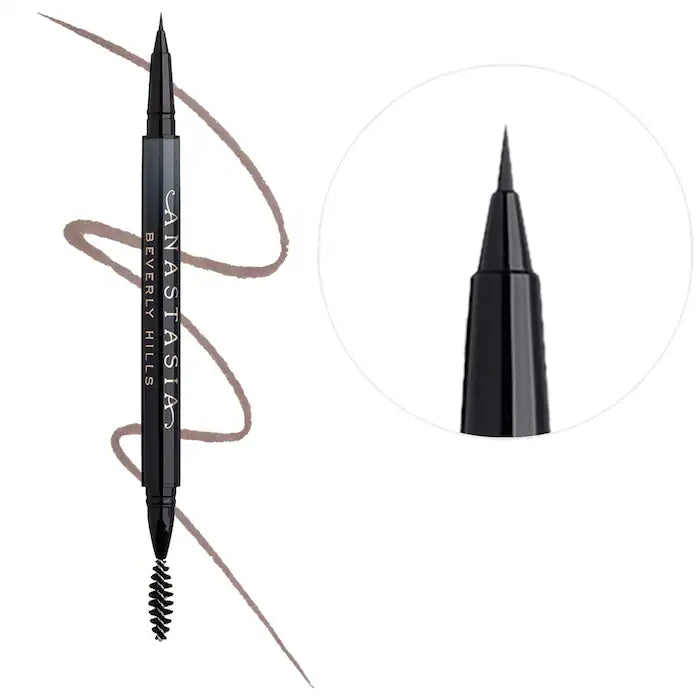 MicroStroke Brush Tip Eyebrow Detailing Pen with 24-Hour Wear - Medium Brown