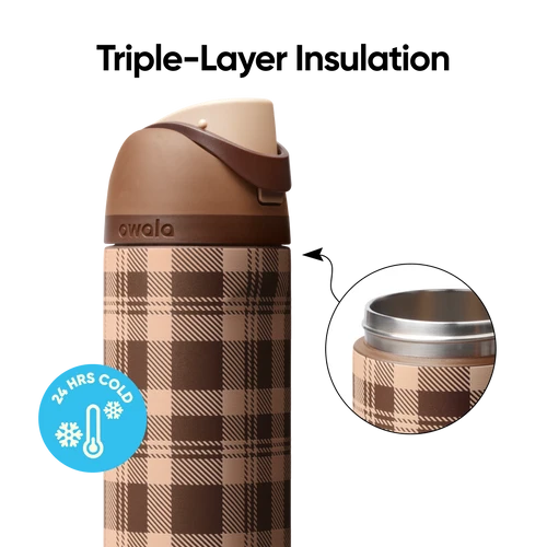 FreeSip - 24oz - Stainless Steel - Plaid and Simple