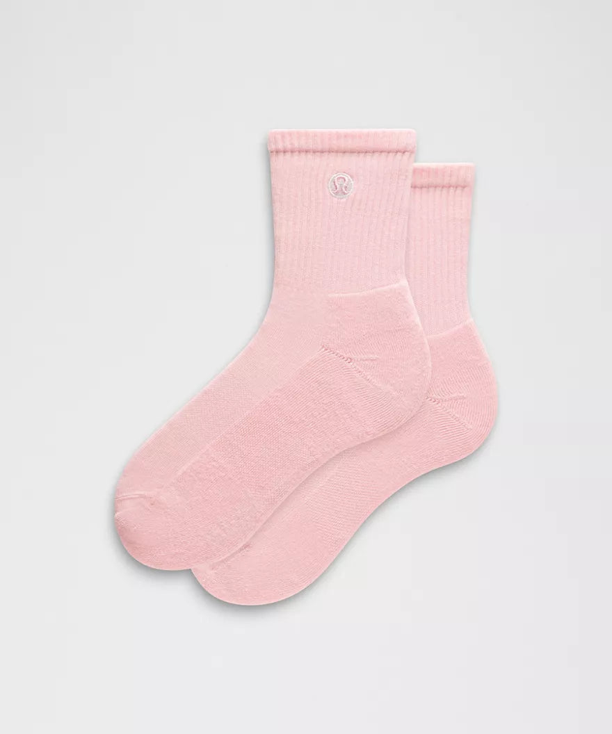 Unisex Daily Essential Quarter Socks - Pink Pearl