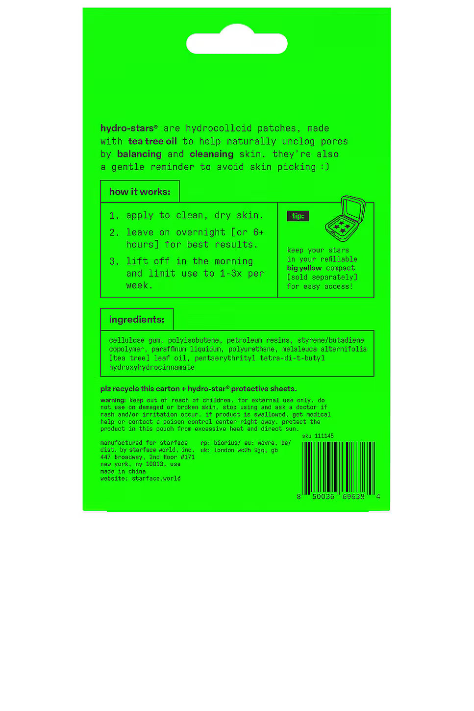 Starface Hydro-Star + Tea Tree Pimple Patches - 32ct