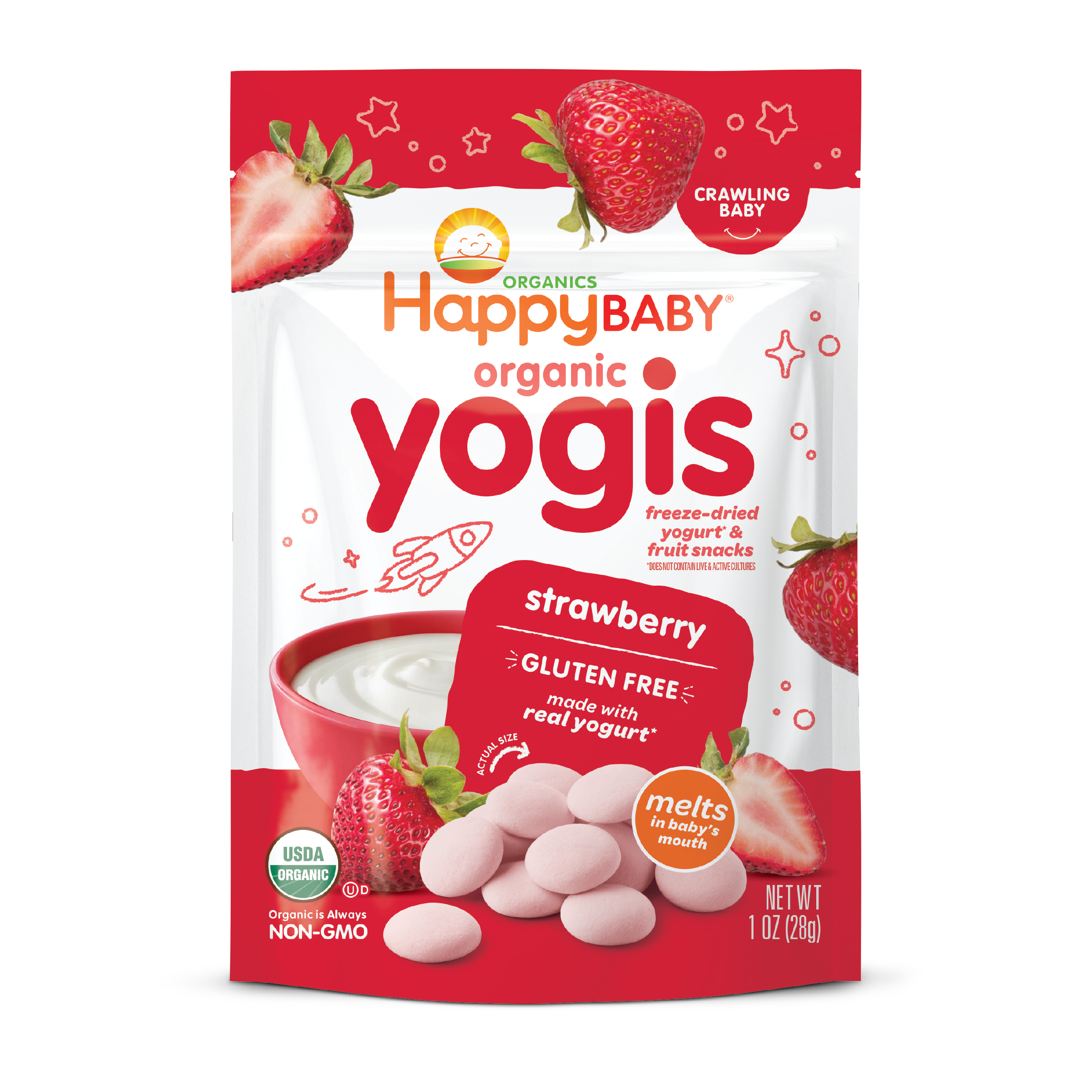 HappyBaby Organic Yogis Baby Snacks - 1oz