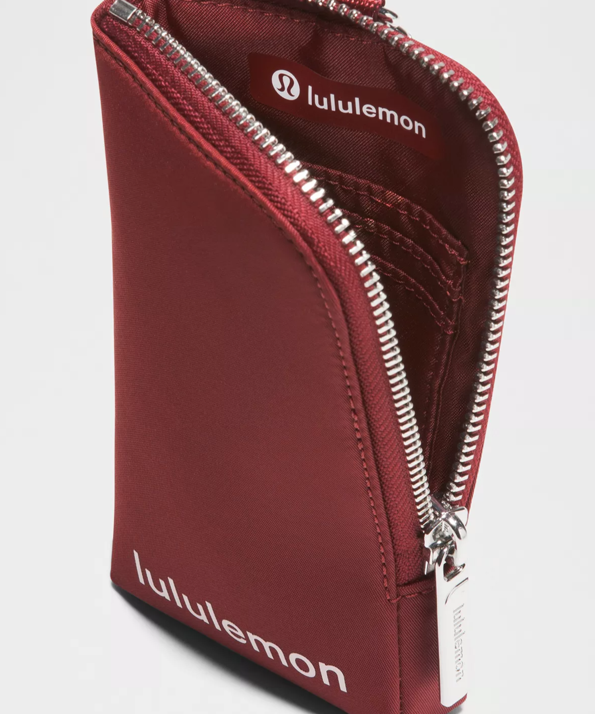 Dual Pouch Wristlet - Cranberry charm/pink pearl/silver