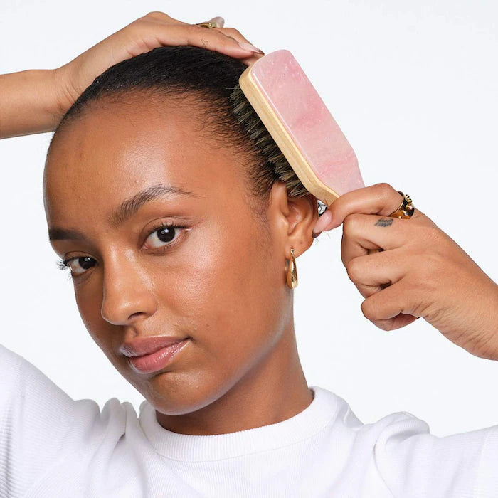 Mini Boar Bristle Hair Brush in Pink Sugar