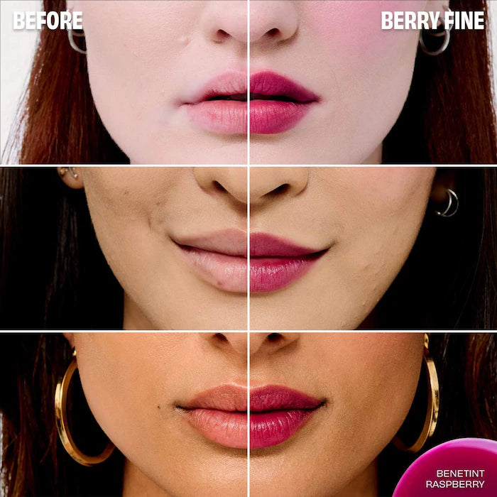 Benetint Lip & Cheek Stain Sheer Buildable Liquid Blush Tint - Raspberry
