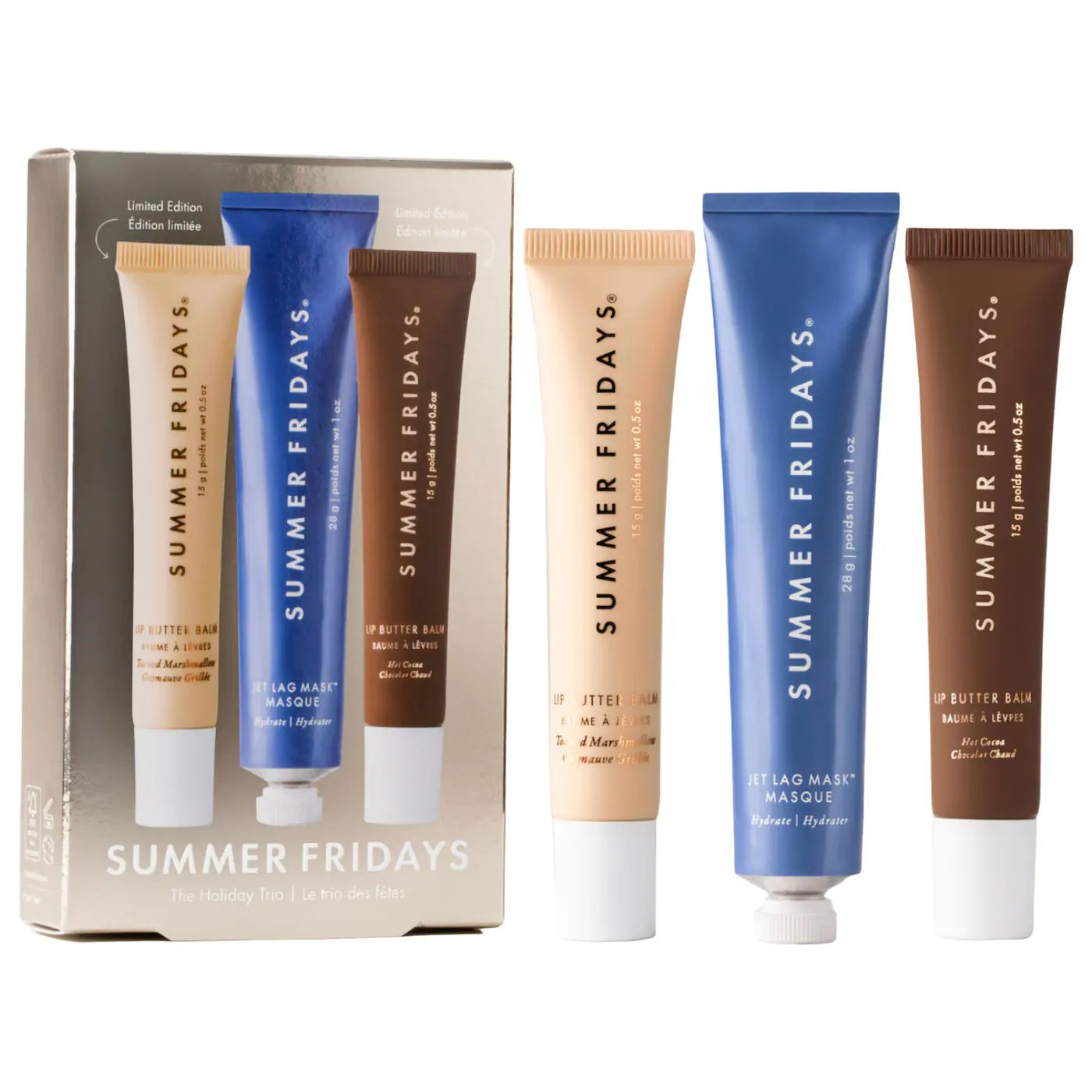 The Holiday Trio Set with Lip Butter Balm in Hot Cocoa & Toasted Marshmallow