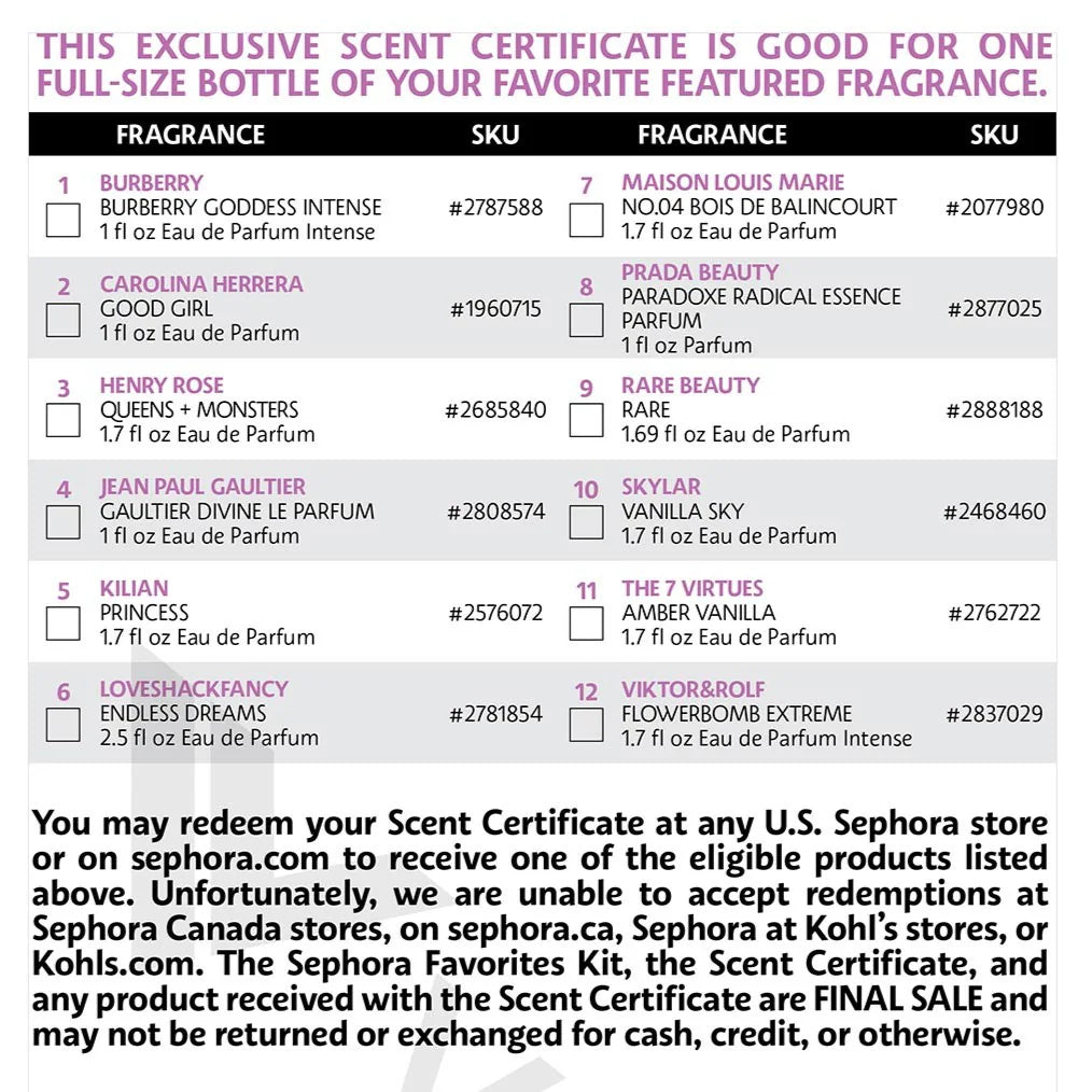 Perfume Sampler Set with Floral & Vanilla Perfumes