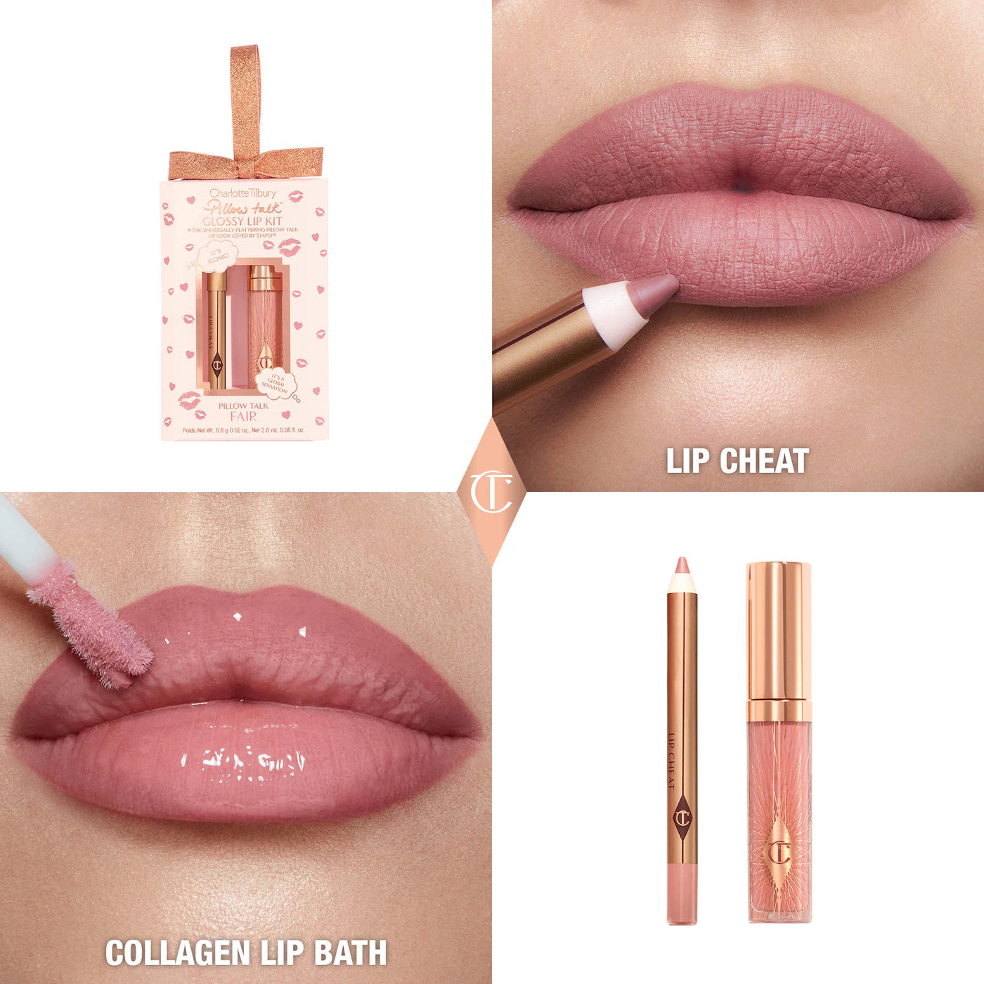Mini Pillow Talk Glossy Lip Duos - Fair