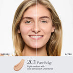 Double Wear Stay-in-Place Lightweight Longwear Matte Foundation with 36H Wear - 2C1 Pure Beige