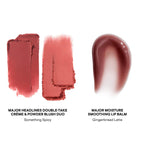 Major Headlines Double-Take Crème & Powder Blush Duo & Lip Balm Makeup Gift Set - Something Spicy