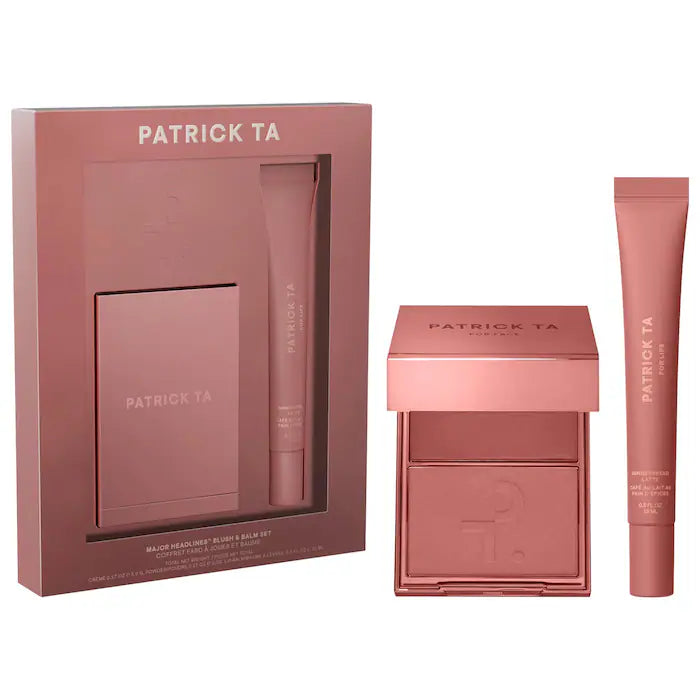 Major Headlines Double-Take Crème & Powder Blush Duo & Lip Balm Makeup Gift Set - Something Spicy