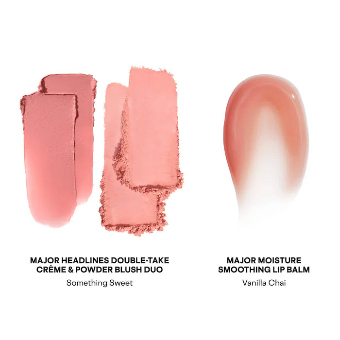 Major Headlines Double-Take Crème & Powder Blush Duo & Lip Balm Makeup Gift Set - Something Sweet