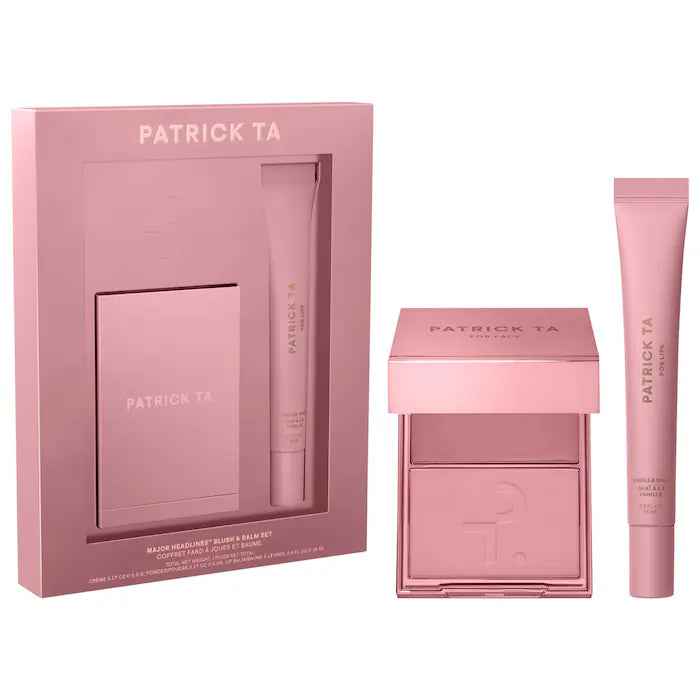 Major Headlines Double-Take Crème & Powder Blush Duo & Lip Balm Makeup Gift Set - Something Sweet